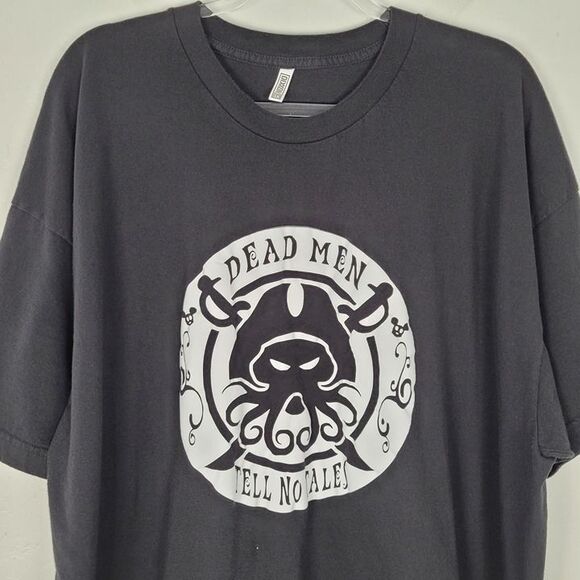Dixxon Size 3XL Dead Men Tell No Tales Pirate Graphic T-Shirt Short Sleeve Black - Picture 3 of 10